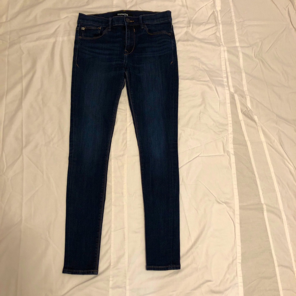 Express Dark Wash Leggings Jeans Mid Rise 6R